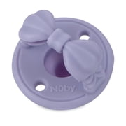 Nuby 2pk 3-D Sili Soother Silicone Pacifier, Flower & Bow