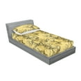 thumbnail image 2 of Magnolia Fitted Sheet & Pillow Sham Set, Bicolored Sketch Pattern of Butterfly and Blooming Floral Romantic, Decorative Printed 2 Piece Bedding Decor, Twin, Charcoal Grey Pale Green, by Ambesonne, 2 of 2