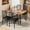 Brown | 1 Table+4 Chairs, variant on Modern 2-Person Dining Table Set for Small Spaces - Kitchen Table & Chairs Set with Padded Seats, Space-Saving Design - Easy Assembly, Rust-Resistant Metal Frame
