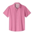 thumbnail image 5 of Lumtrix Men's Short Sleeve Dress Shirts Stretch Stain Shield Casual Button Down Shirts Solid Formal Shirt Light pink 4XL, 5 of 5