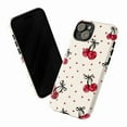 thumbnail image 3 of Cute Cherry Heart Phone Case, Girly Aesthetic Fruit Design iPhone Cover with Bow Pattern for iPhone 17 16 15 14 13 12 11 Pro Plus Mini, 3 of 6
