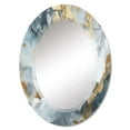 thumbnail image 2 of Designart "Tender Liquid Ink Art in Grey and Gold II" Fractals Round Wall Mirror - Modern Oval Printed Decorative Oversized Mirror - Multiple Color Options, 2 of 4