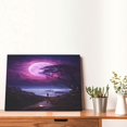 thumbnail image 4 of Balery Purple Moon Tree Night Sky Pattern Canvas Decorative Picture – 30x40in Premium Wall Art, Modern Canvas Print for Home Decor（Horizontal）, 4 of 6