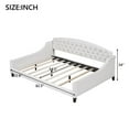 thumbnail image 4 of Tcbosik Full Size Velvet Upholstered Daybed, Button Tufted Sofa Bed, Wood Slats Support, No Box Spring Needed, Beige, 4 of 10