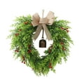 thumbnail image 5 of XYAIYT Christmas Decorations Linen Bow Wreath Texture Material Long Lasting Weather Resistant Design with Elegant Bow and Adornments for Front Door Courtyard Mantel Holiday Entryway 15in Green, 5 of 6