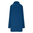 thumbnail image 6 of qolati Hoodie Dress for Women Fleece Warm Mock Neck Hooded Drawstring Sweatshirt Dress Oversized Casual Fall Winter Long Pullover Dresses with Pockets Blue M, 6 of 8