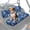Blue White Daisy Flower, variant on FKELYI Sunflower Antler Print Mule Bench Seat Cover 2 Pcs Set Dustproof UTV Seat Cover Compatible with Kawasaki Mule 600/610 Anti-Scratch Seats Protector Decor