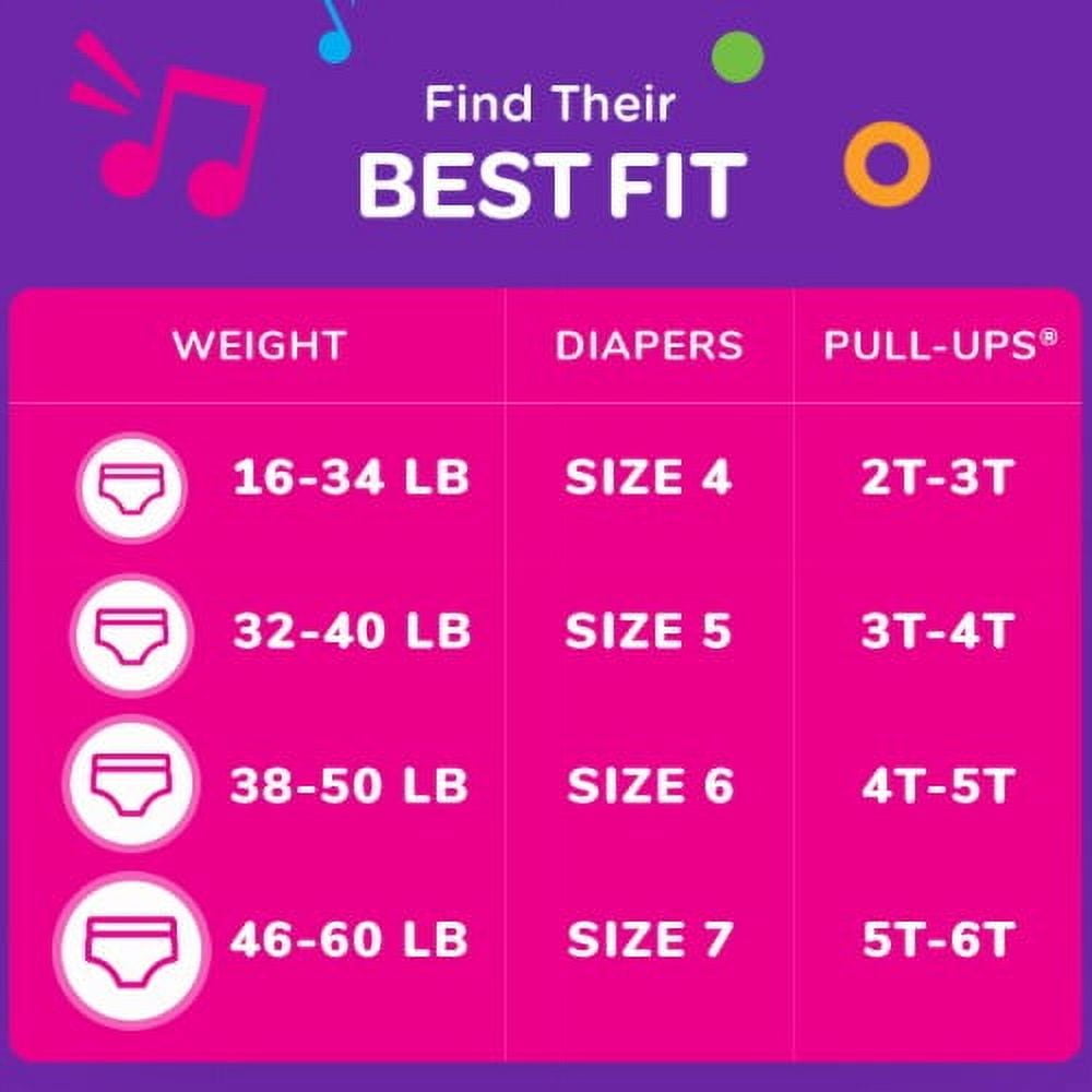 Pack of 2 - Pull-Ups Learning Designs Girls' Potty Training Pants 5T-6T (50+ lbs) 48 count Packaging May Vary