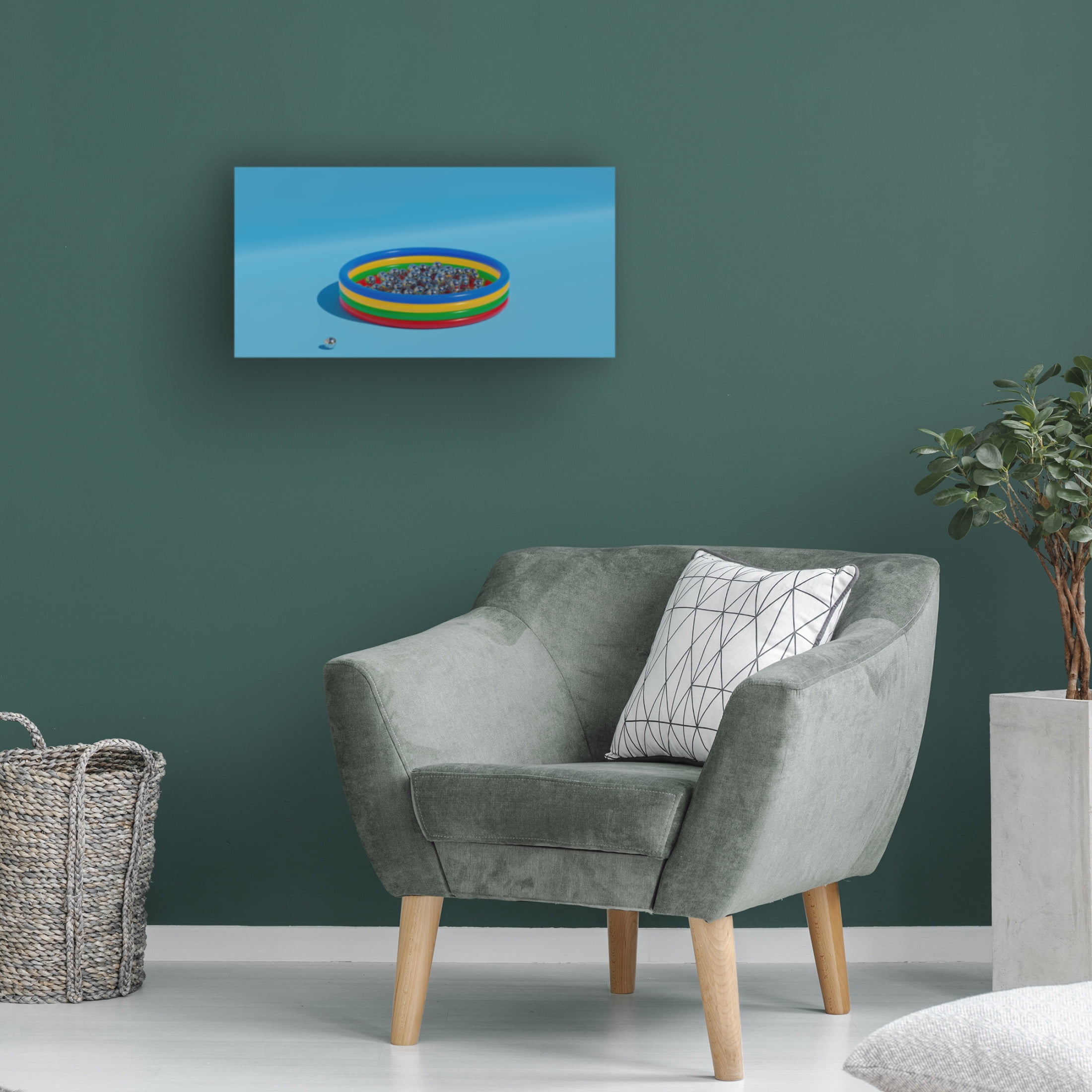 Canvas Wall Art - Julia Ramiro 'Piscina' Wall Art for Living Room, Bedroom, or Office Décor by Trademark Fine Art - 47 x 24 Inches