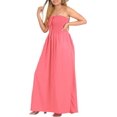 thumbnail image 5 of HAPPY BAY Women's Solid Smocked Top Maxi Evening Slit Dress Casual Strapless Tube Dresses for Women One Size Punch, Plain, 5 of 5