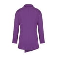 thumbnail image 6 of IROINNID Womens Plus Size Tops Home Solid Color Long Sleeve Tie Lapel Jacket Top Blouse,Purple, 6 of 6