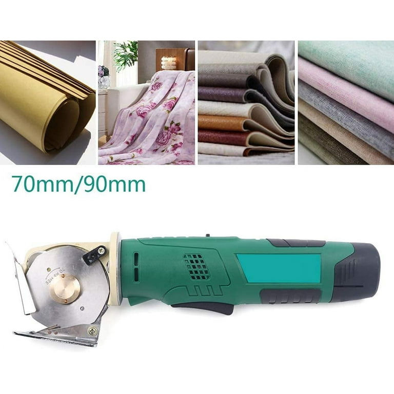 70MM Mini Electric Rotary Cutter for Fabric, Electric Rotary Fabric  Cutter,Rotary Blade Fabric Cutting Machine Cloth Cutting Machine, Octagonal  Knife Rotary Scissors For Multi Layer Leather Wool 