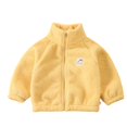 thumbnail image 4 of Kids Thick Warm Fuzzy Fleece Coat, Boys & Girls Fleece Lined Outerwear with Mock Neck, 2025 Fashion Basic Long Sleeve Jacket for Fall and Winter Season Yellow, 4 of 4