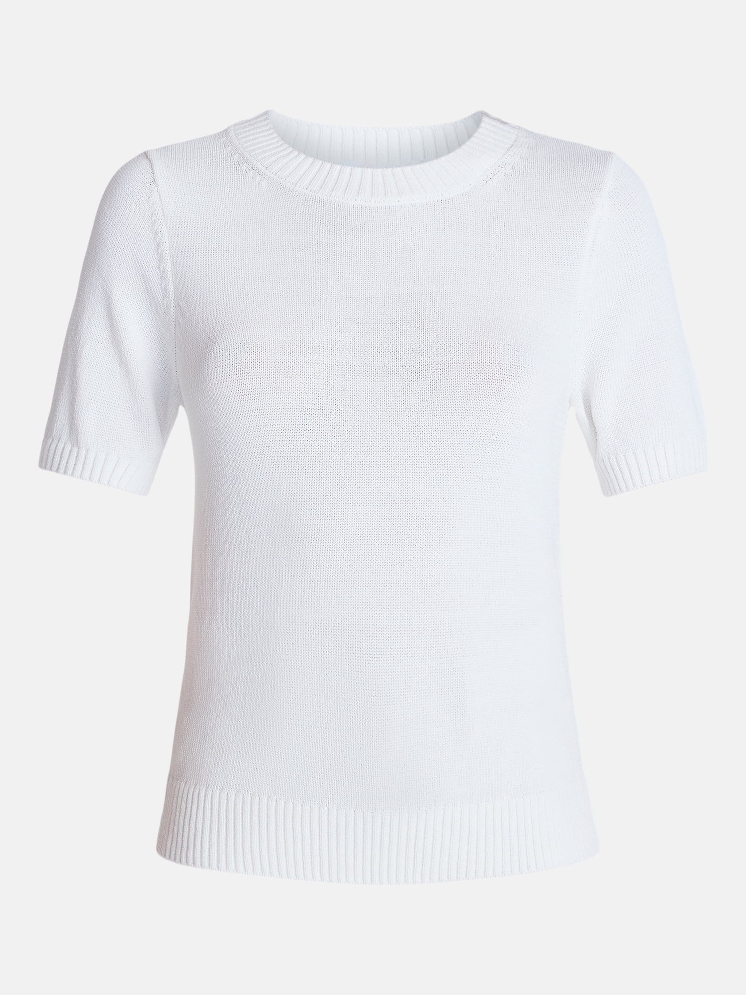 Time and Tru Women's Crewneck Sweater with Short Sleeves, Lightweight, Sizes XS-XXXL