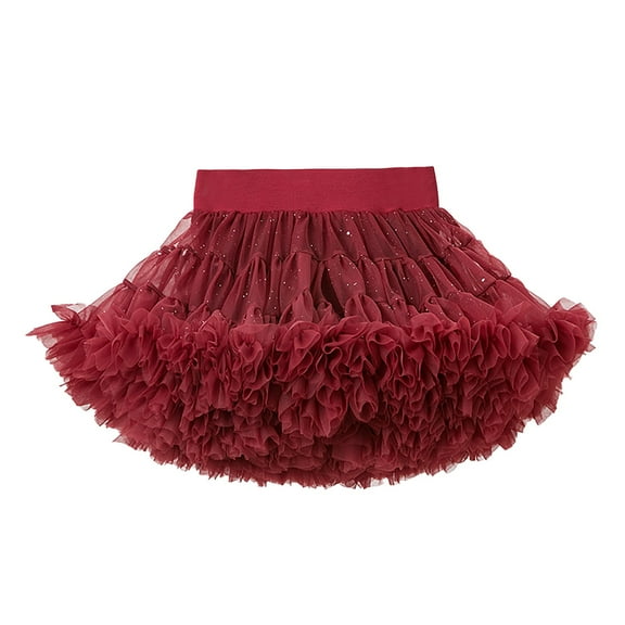 TOOYOU Girls Skirts New Layered Party Mesh Tulle Tutu Skirts Ballet Dance Skirts Sweet Girl Classic Short Skirt Size 9-11 Years