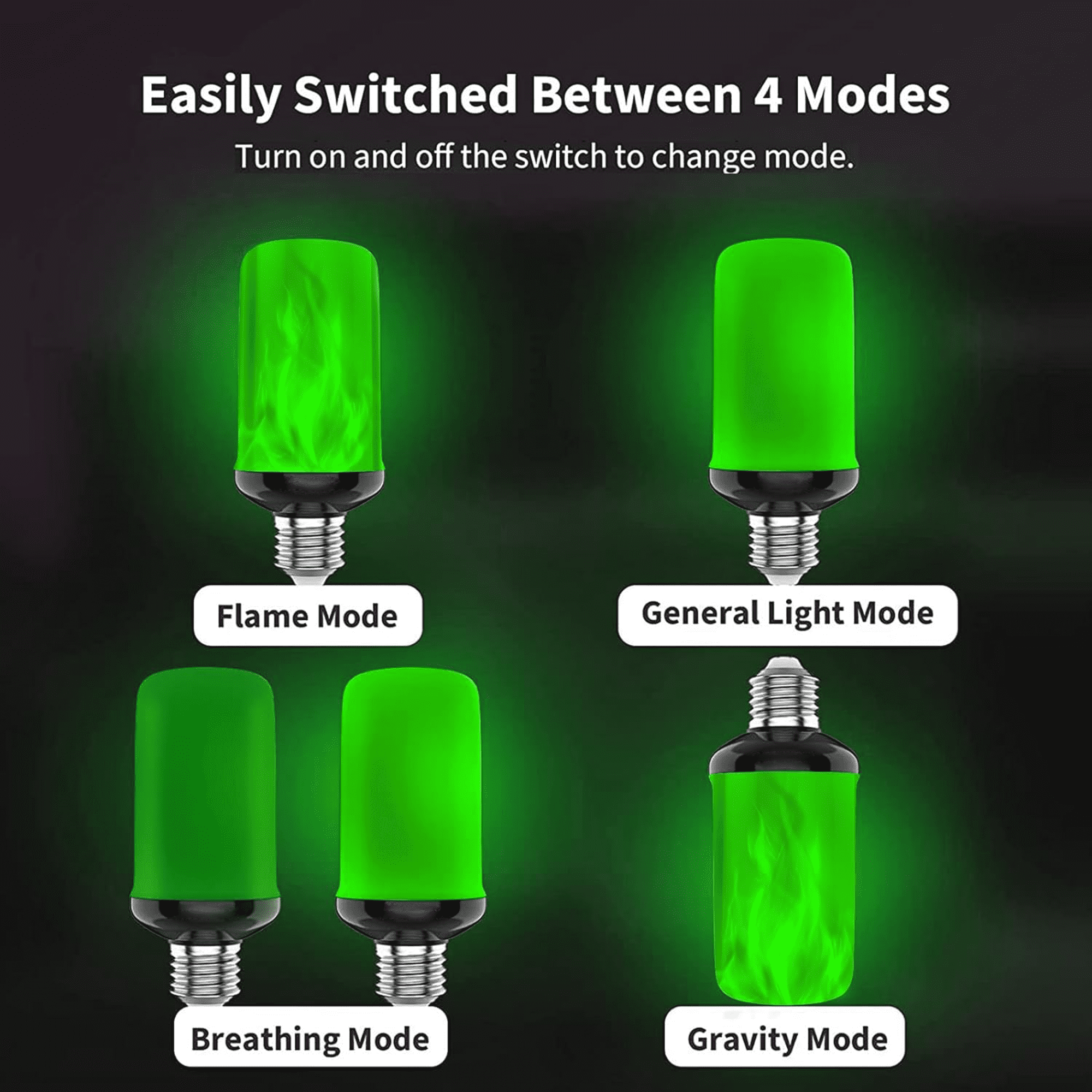 Gkcity LED Flame Decorative Light Bulbs, with Gravity Sensor (2 Pack)