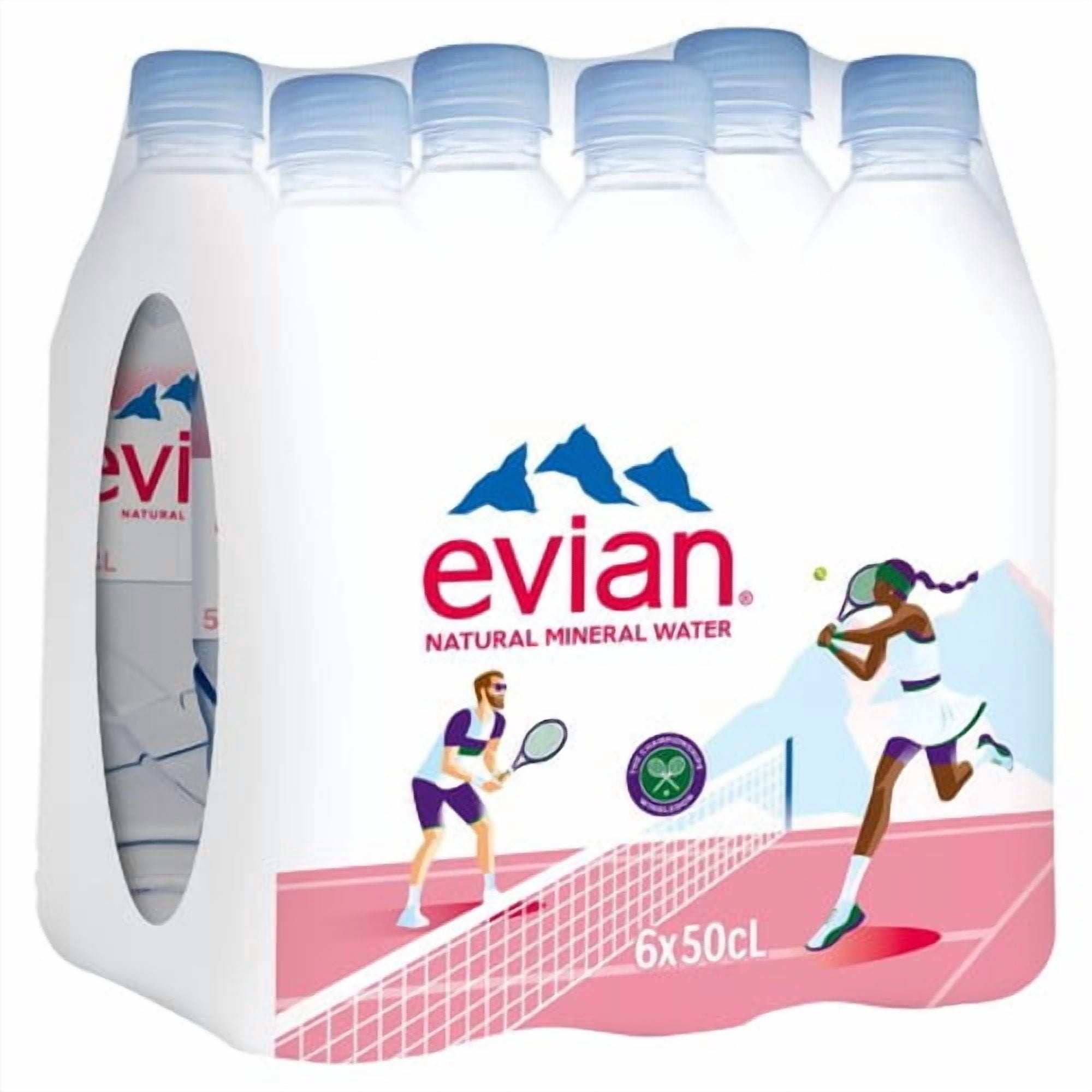 Evian Still Mineral Water 6 x 500ml, British Import (Pack of 2)