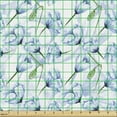 thumbnail image 2 of Ambesonne Floral Fabric by the Yard, Blue Tender Romantic Flowers, 10 Yards, Pale Sky Blue Green and White, 2 of 5