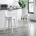 thumbnail image 2 of Game Chair Modern Light Weight Industrial Contemporary Rustic Vintage Costal Metal Barstools with Bucket Back and 4 Leg Design, Seat Bar Stools (Set of 2) (24" Seat, Distressed White),Reclining Game, 2 of 5