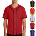 thumbnail image 7 of Moxiu Mens Baseball Jersey Button Down Shirts Short Sleeve Quick Dry Sport Shirt Summer Lightweight Cardigan Uniform for Men Orange,M, 7 of 7