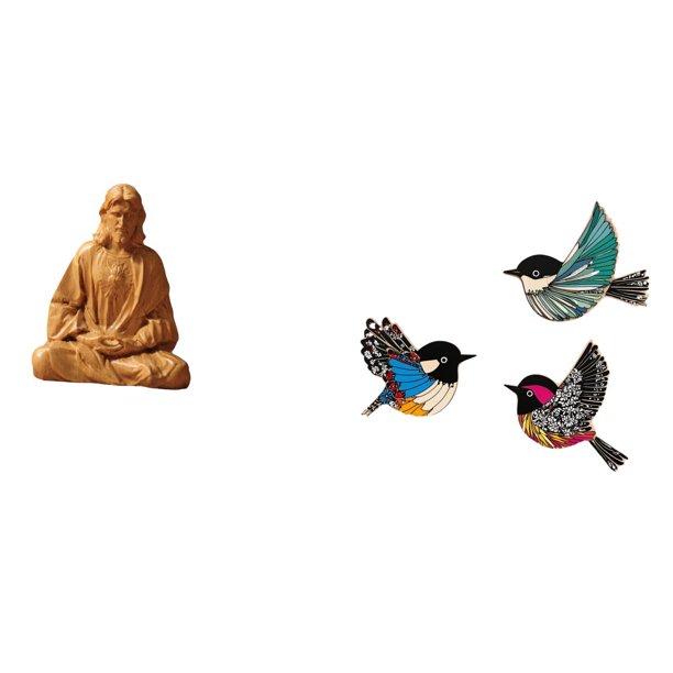 Estatua del Corazón de Jesús,Estatua del Sagrado Corazón de Jesús para decoración del hogar,Figura católica de Jesús,Pájaro para colgar en la pared,Arte de pared de pájaros de madera