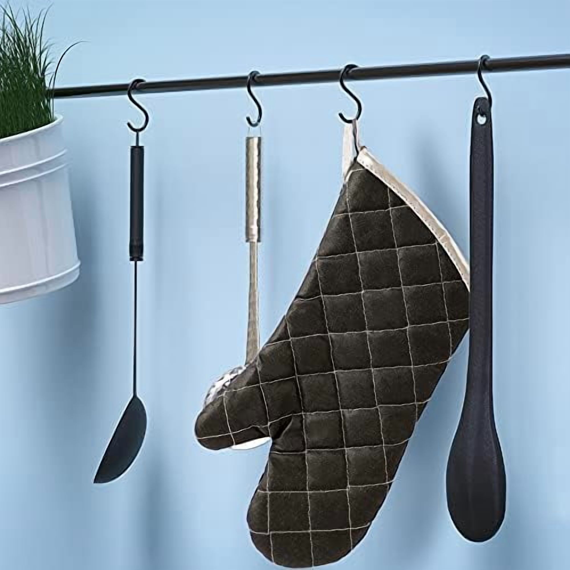 Oven Mitts Heat Fire Resistant Oven Mitts 425 ° F, Quilted Terry Cloth Cotton Soft Lining Oven Gloves, Extra Long Kitchen Mittens for Cooking Baking