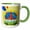 Green/White, variant on 3drose, the 60s Peace,love,flower Power Van and Peace Sign Art, 11oz Two-tone Yellow Mug