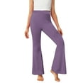 thumbnail image 6 of Htigea Girls Flare Leggings with Pockets, High Waist Bootcut Yoga Pants, Dance Athletic Bell Bottoms for Teen Purple,2 Years, 6 of 6