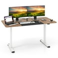 thumbnail image 1 of Gymax Electric Standing Desk 55'' x 28'' Sit Stand Desk w/ Cable Management Hole Natural, 1 of 10