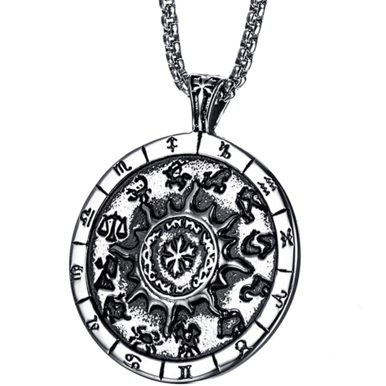 Arco Iris Jewelry Men's Stainless Steel Large Circle of Life