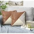 thumbnail image 3 of KYAIGUO Couch Pillow Covers 18x18 Inch Soft and Skin-Friendly Decorative Pillows Covers Leather Patchwork Pillow Cover for Bedroom, 3 of 5