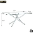 thumbnail image 2 of YWEN Coffee Table for Living Room, 39" Modern Rectangle Clear Tempered Glass Top & Metal Leg, Sofa Center Cocktail Tables for Home Office, 2 of 15