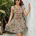 thumbnail image 3 of Isfahan Antique Central Persian Carpet Print Dress Summer Street Style Dresses Female Sleeveless Printed Sundress, 3 of 7