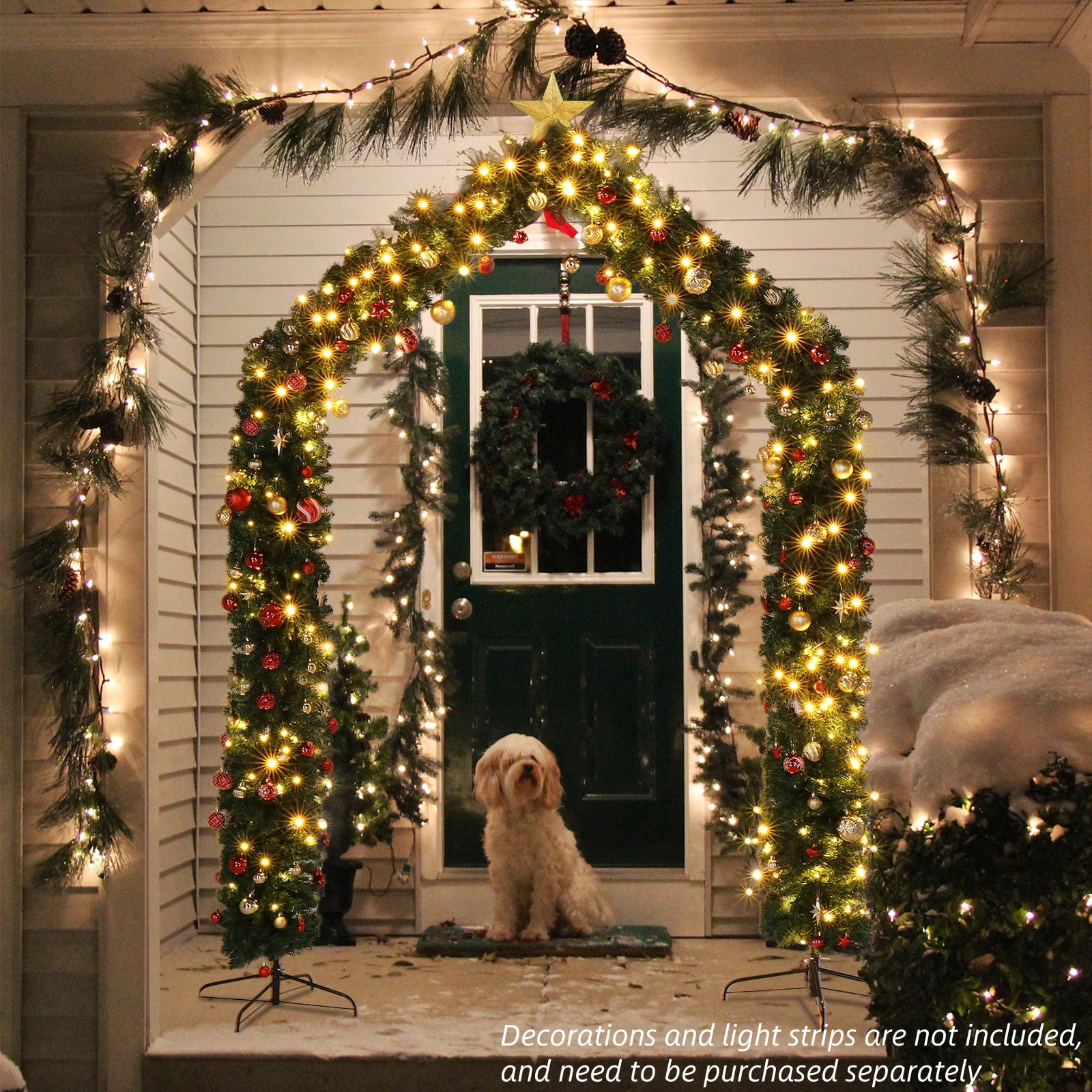 Astoutdoor Green PVC Christmas Arch Decoration, 94.49 x 15.75 x 102.36 in, 1650 Branches