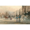 thumbnail image 2 of Emil Barbarini 18x13 Black Ornate Wood Framed Double Matted Museum Art Print Titled - A Scene in Paris II, 2 of 5