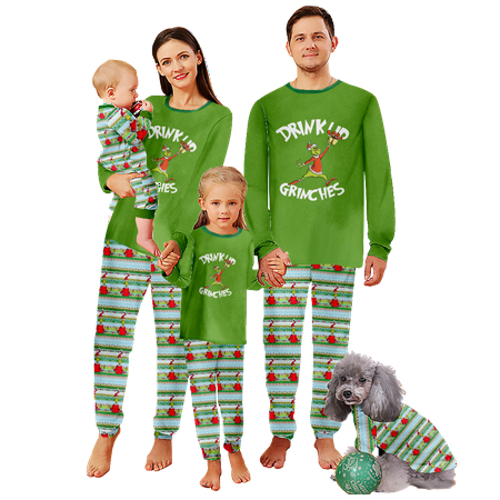 

Family Christmas Pajamas Sets Merry Christmas Printed Sizes Baby-Kids-Adult-Pet 2 Pieces Top and Pants Bodysuits Pajamas Set