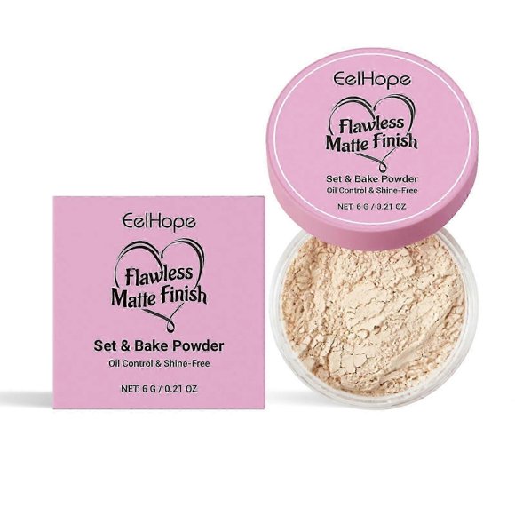 Eelhope Finishing Loose Powder Natural Light Oil Control Matte Breathable Refreshing Non-Greasy Face Finishing Loose Powder