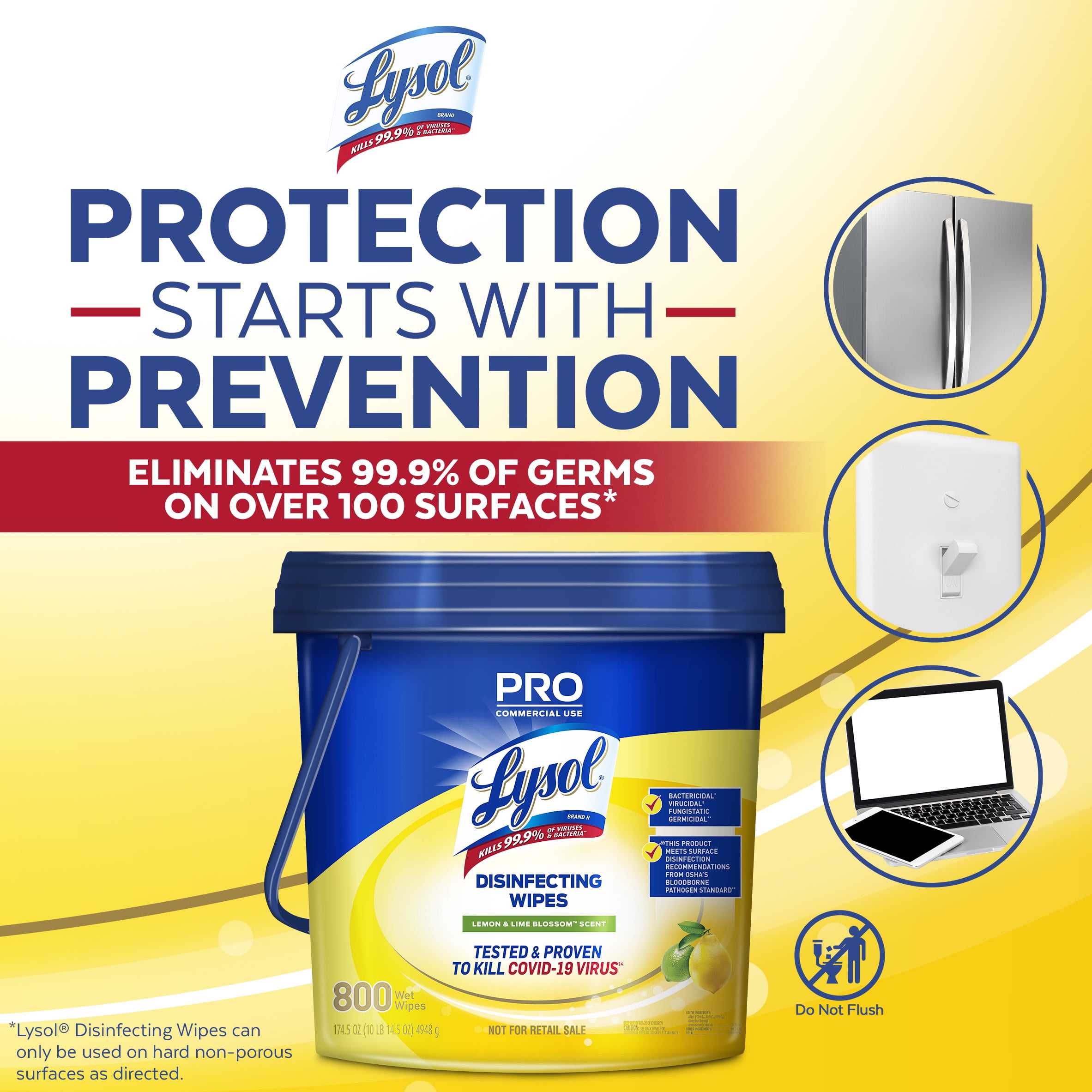 Lysol Wipes Lemon & Lime Blossom® Bucket 2/800 ct.​