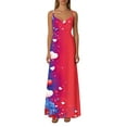 thumbnail image 3 of Womens Sleeveless Spaghetti Straps Maxi Dress Stars Stripes 4th of July Patriotic Sundress Summer Dresses, 3 of 6