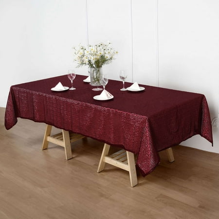 

60 x102 Burgundy Premium Sequin Rectangle Tablecloth - Case of 6 Tablecloths