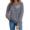 thumbnail image 2 of Vetsdori Womens Valentine Sweatshirts Pullover Valentine's Days Tops Crew Neck , Love Heart Spring Sweatshirts for Women Holiday, 2 of 4