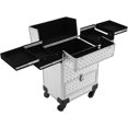 thumbnail image 6 of YIYIBYUS Rolling Makeup Train Case, Durable Large Capacity Makeup Trolley Organizer w/Wheels, Professional Manicure Storage Case Rolling Nail Case W/lock (Pink), 6 of 18