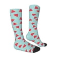 thumbnail image 4 of Lsque Watermelon Printed Crew Socks Men's Women's LightWeight Thin Casual Calf Socks ,Knee High Socks,Cotton Socks, 4 of 9
