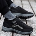 thumbnail image 2 of nsendm Men Shoes Adult Male Snow Work Boots for Men Steel Toe Winter Men Snow Boots Non Slip Soft Soles Cotton Slip on Snow Boots for Men Wide Width Black 7.5, 2 of 6