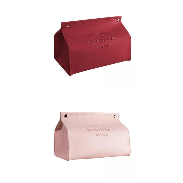 2 cajas de pañuelos de piel sintética para cocina y oficina. rojo+rosa BLESIY Cubierta de papel de seda