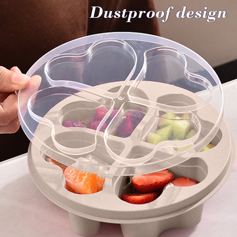 Stacknovo 2-Pack Divided Food Storage Containers - Airtlid Snack & Fruit Organizer Box