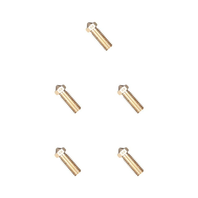 ZLight Copper Nozzle for T 3D Printers Parts Plated Durable Non Stick High Performance M6 Thread Stainless Steel gold 0.8mm,1.75mm 5Set