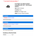 thumbnail image 2 of Front Right Lower Wheel Cylinder - Compatible with 1959 - 1962 Chrysler Imperial 1960 1961, 2 of 2