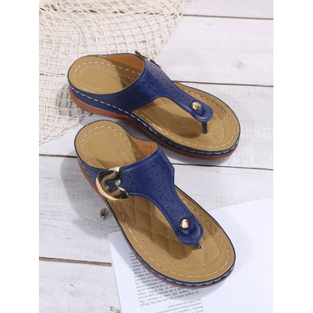 

Women Sandals Retro Summer Sandals With Heels Wedge Shoes For Women Slippers Heeled Summer Shoes Female Wedges A4