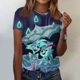 thumbnail image 1 of Hazbin Hotel Camiseta Manga Corta Cuello Redondo Estampada Moda Casual Mujer Azul/S, 1 of 5